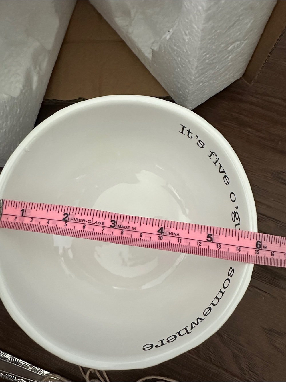 Mud Pie White Ceramic 'It's Five O'Guac Somewhere' Dip Bowl with Spoon - Picture 4 of 4